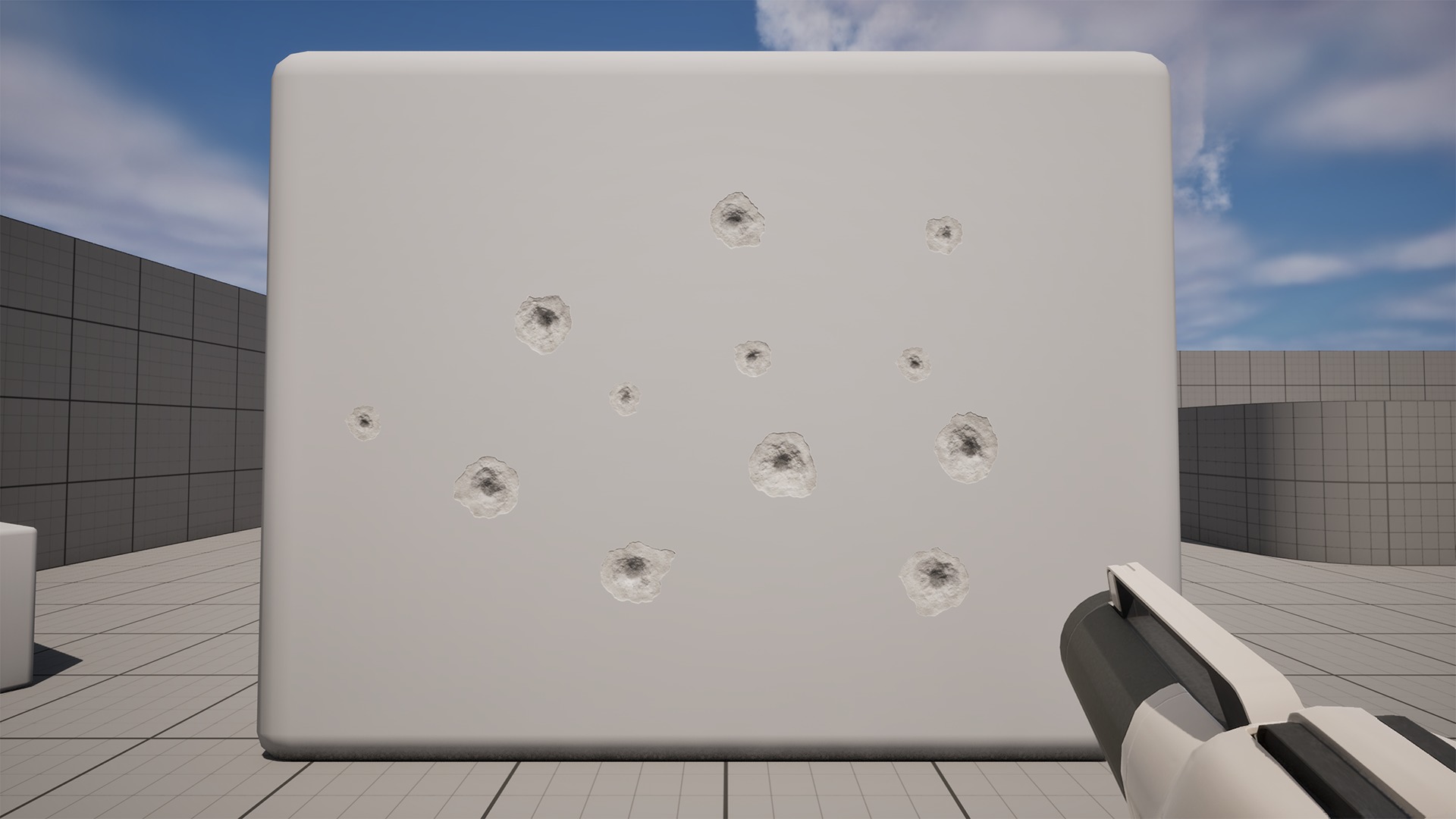 15 Bullet Hole Decals Pack on Concrete Wall 4 Texture_5
