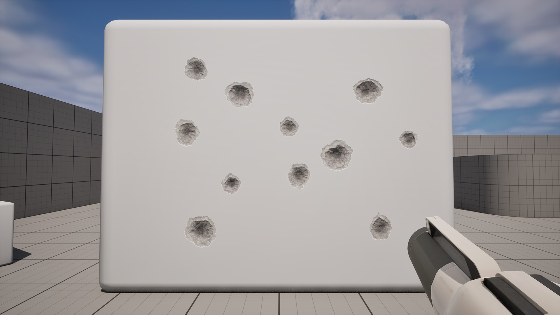 15 Bullet Hole Decals Pack on Concrete Wall 5 Texture_7