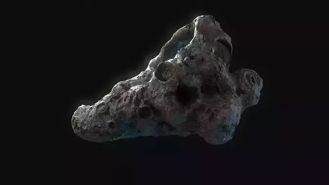 Realistic asteroid 2 Low-poly 3D model