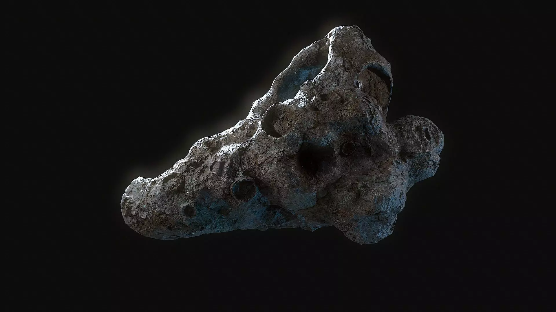 Realistic asteroid 2 Low-poly 3D model_0