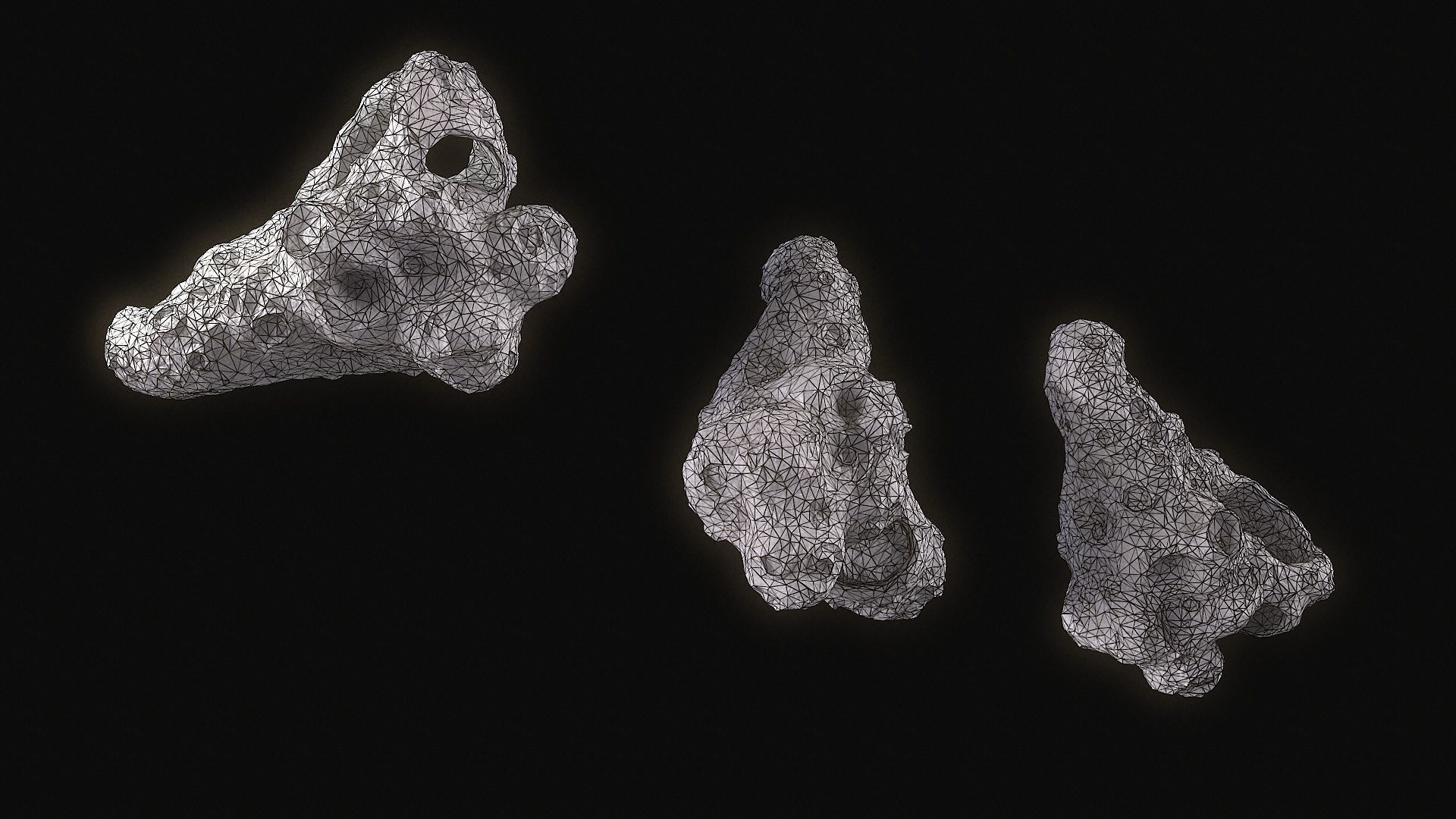 Realistic asteroid 2 Low-poly 3D model_6