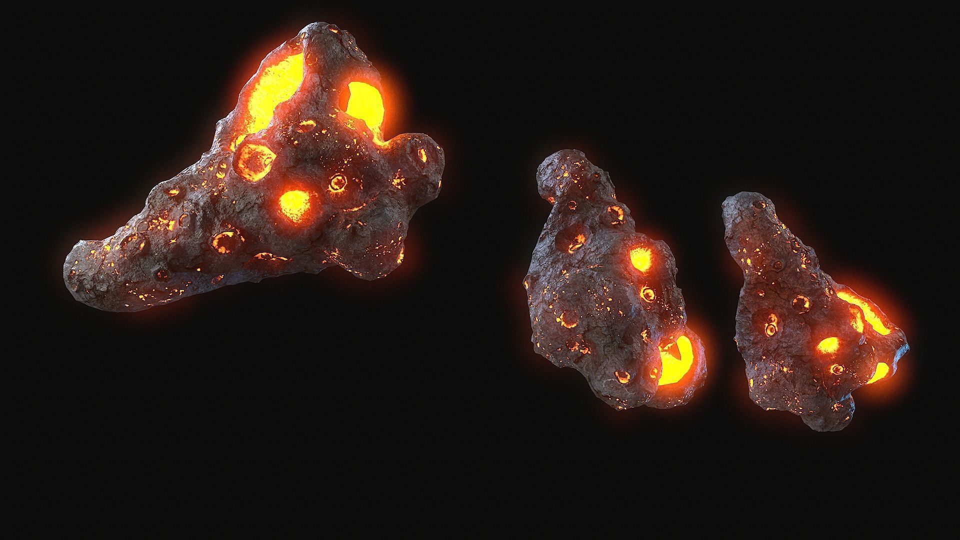 Realistic asteroid 2 Low-poly 3D model_5