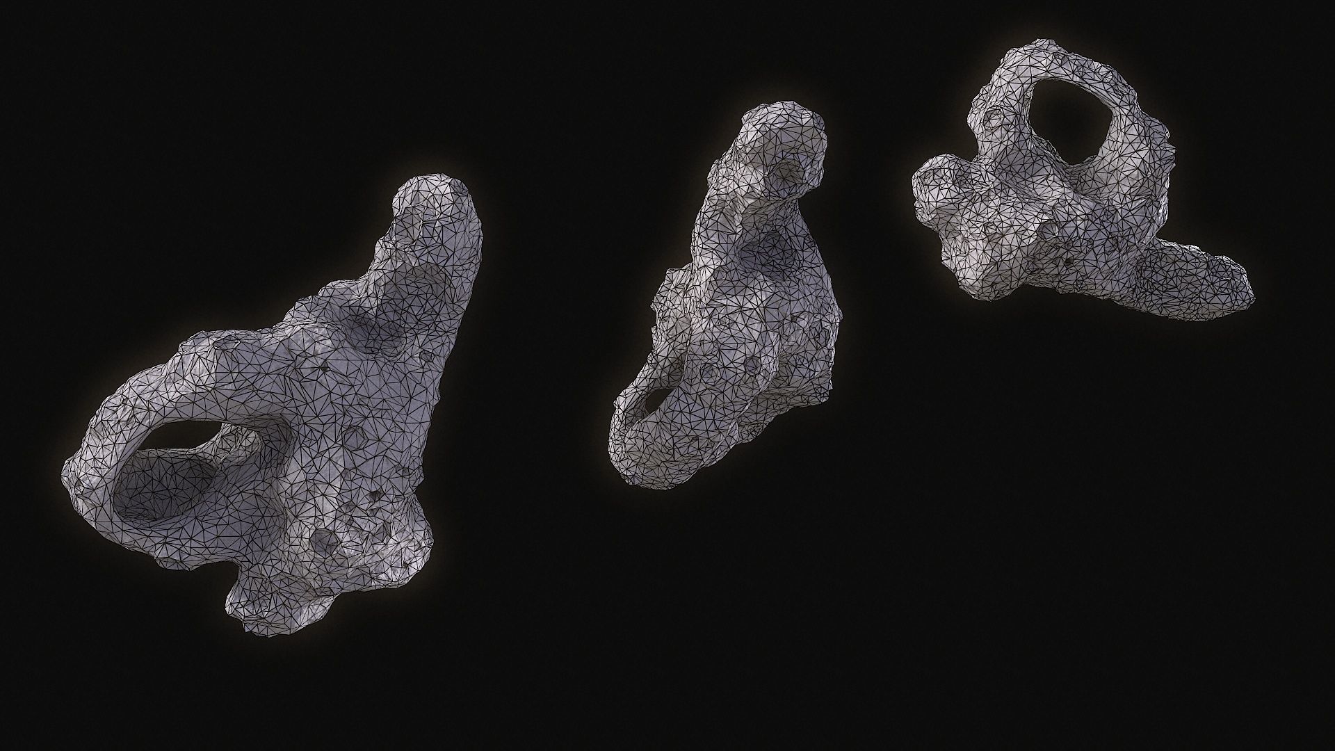 Realistic asteroid 2 Low-poly 3D model_7