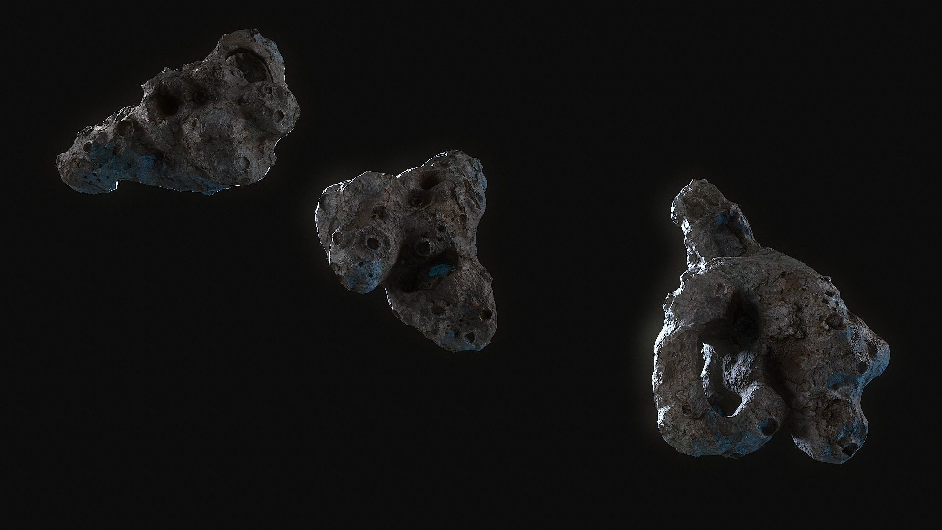 Realistic asteroid 2 Low-poly 3D model_2