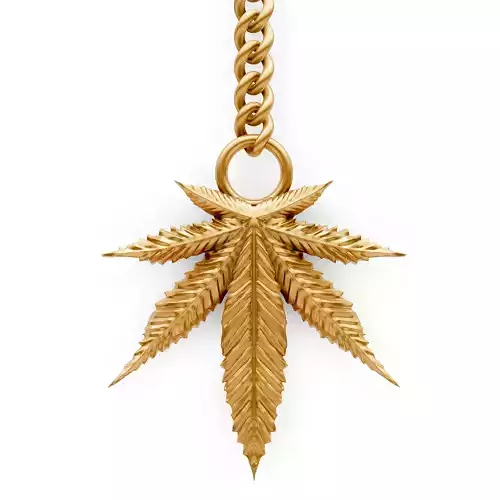 MARIJUANA KEY HOLDER SILVER GOLD JEWELRY PRINTABLE 3D MODEL