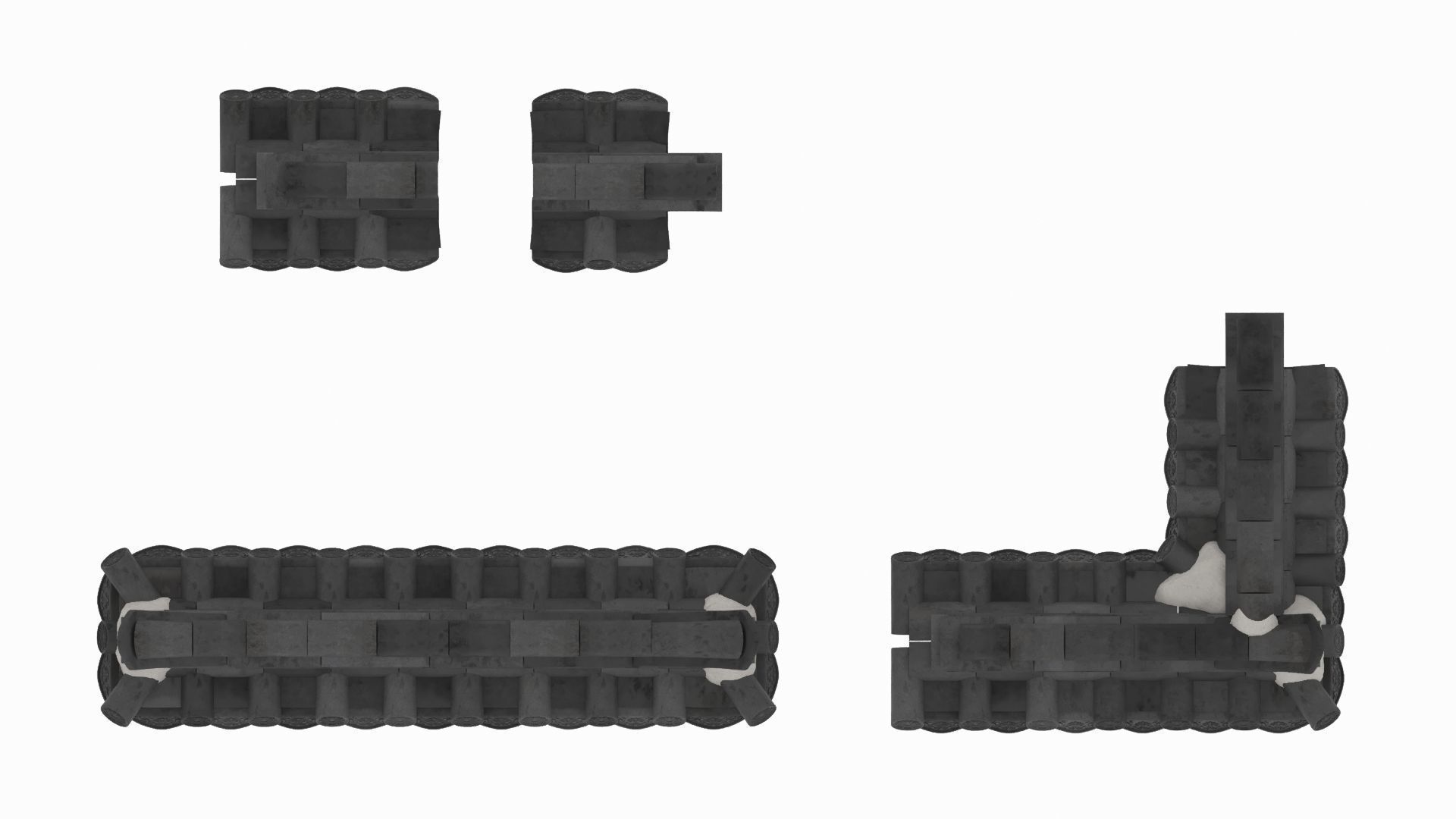 Traditional Korean Style Wall Roof 3D model_5