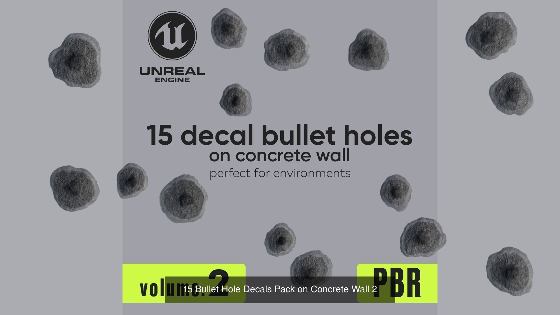120 Bullet Hole Decals Pack on Concrete Wall Texture_10
