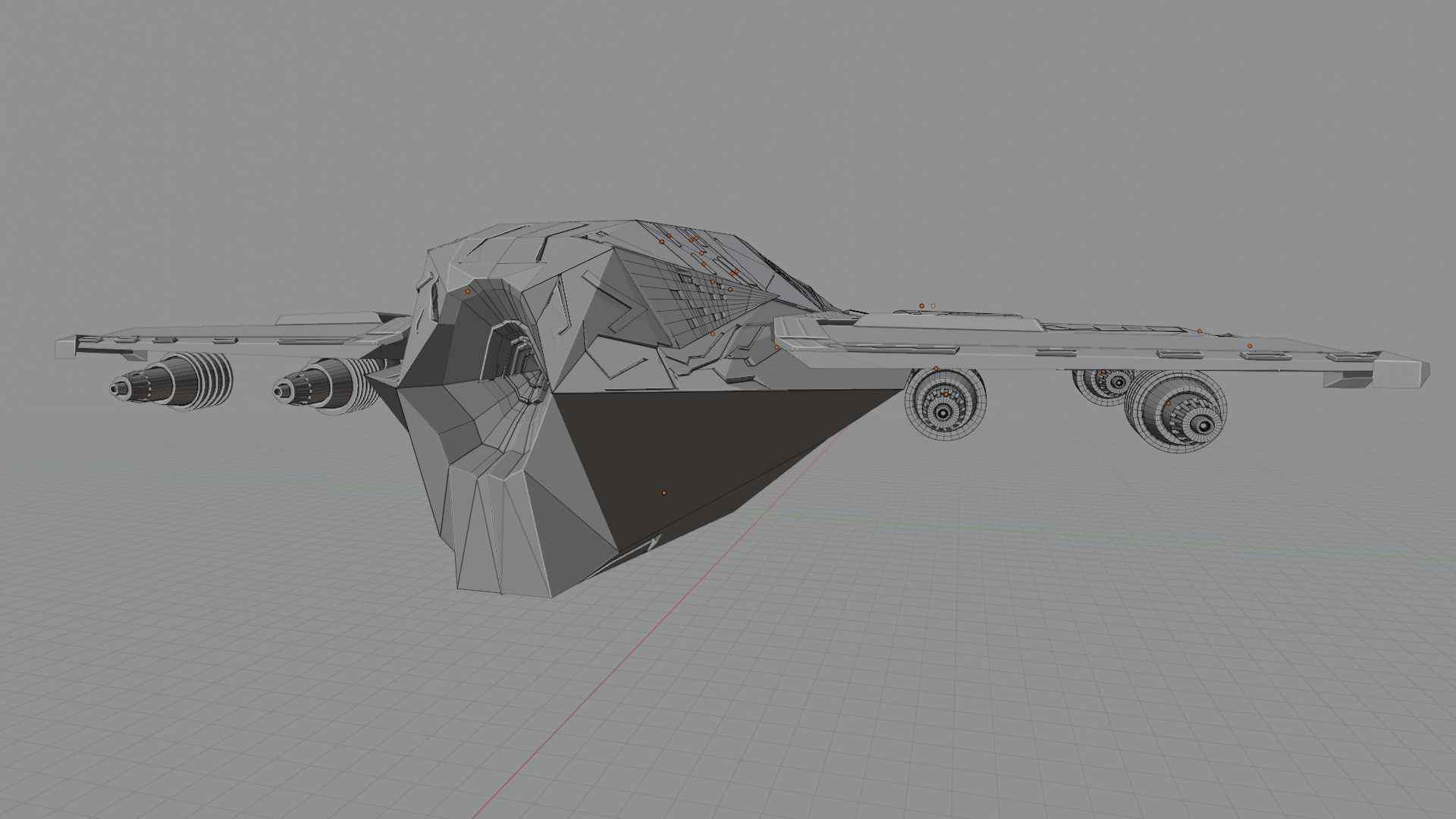 The Spaceship Exterior Low-poly 3D model_6