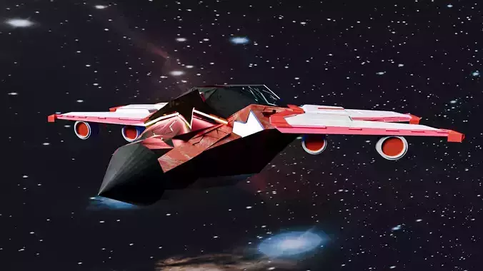 The Spaceship Exterior Low-poly 3D model