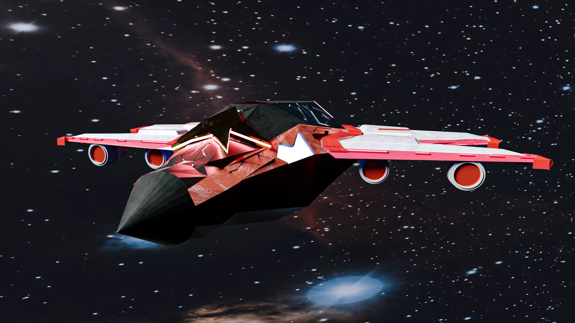 The Spaceship Exterior Low-poly 3D model_0