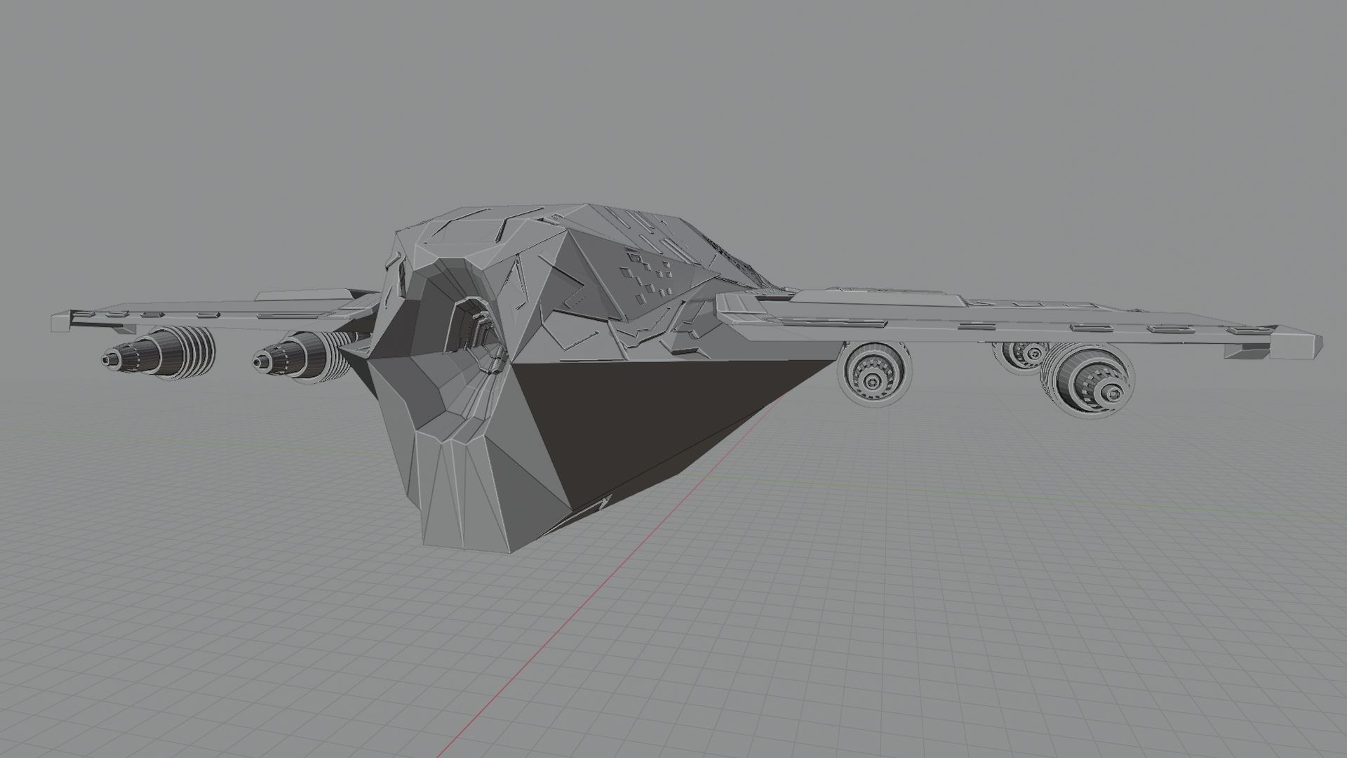 The Spaceship Exterior Low-poly 3D model_5
