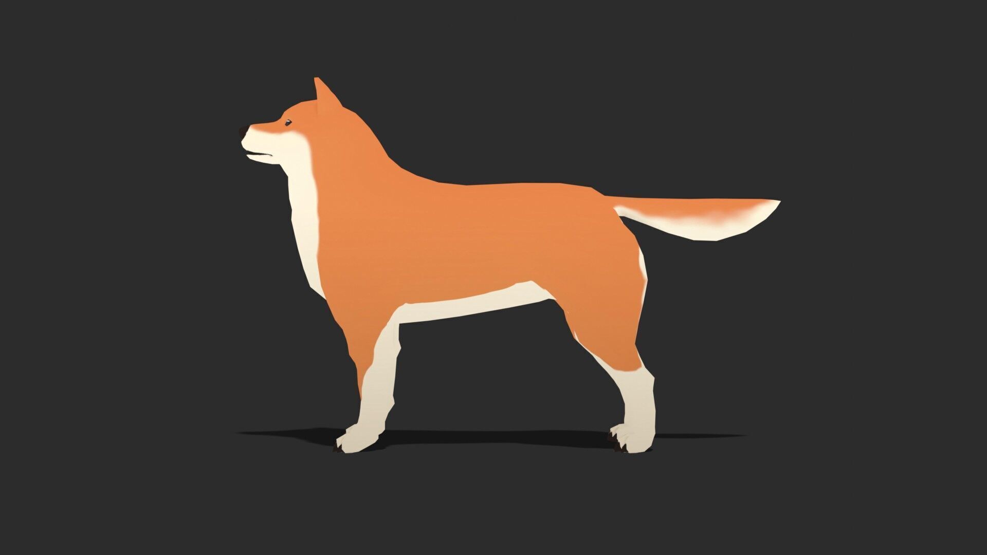 Shiba Dog - NPR Free low-poly 3D model_1
