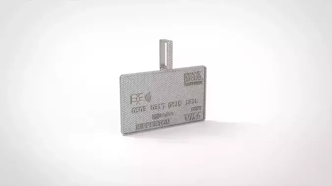 Model 1095  Credit Card Iced Out Diamond Hip Hop Pendant