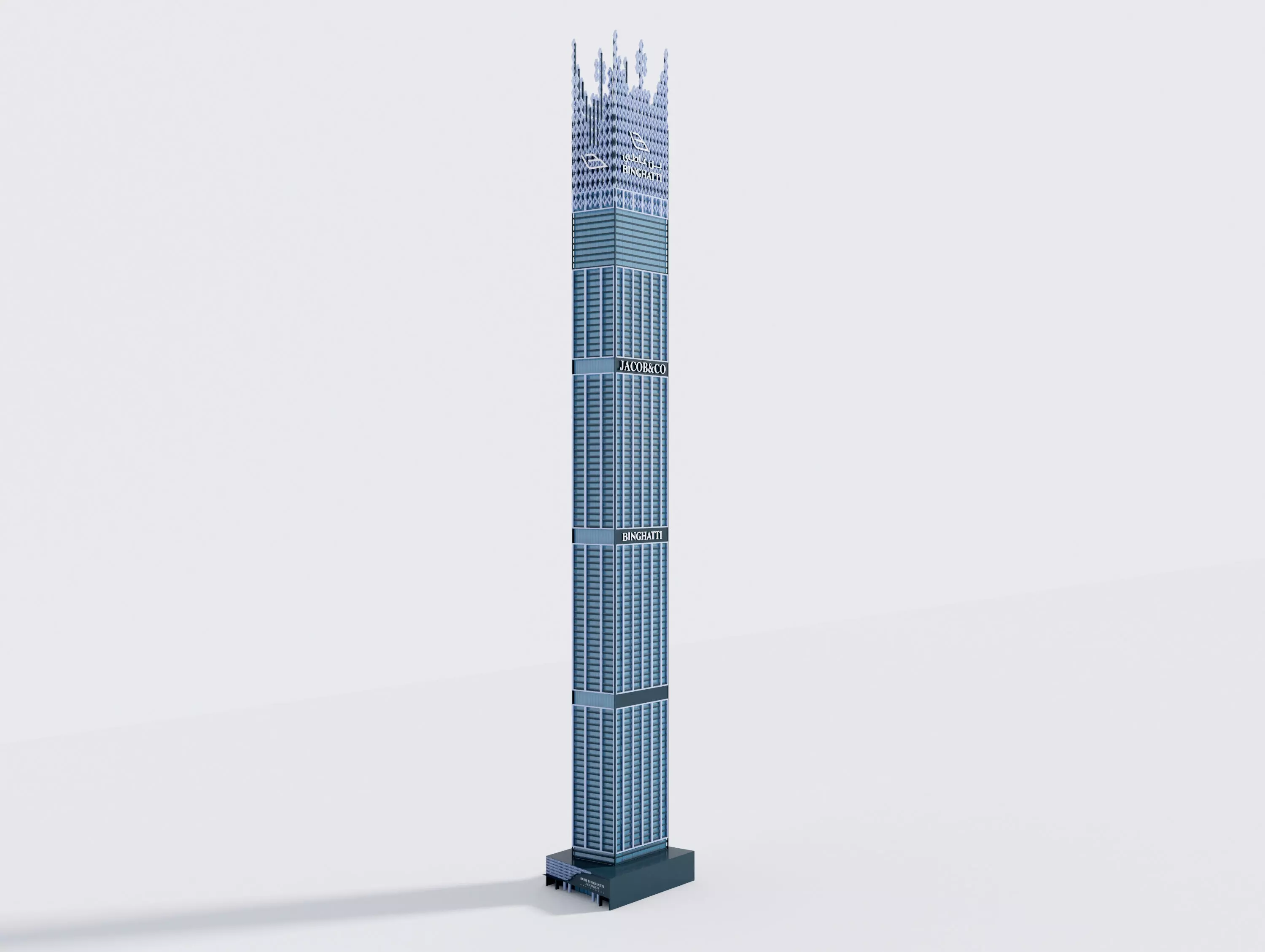 binghatti tower - dubai 3D model