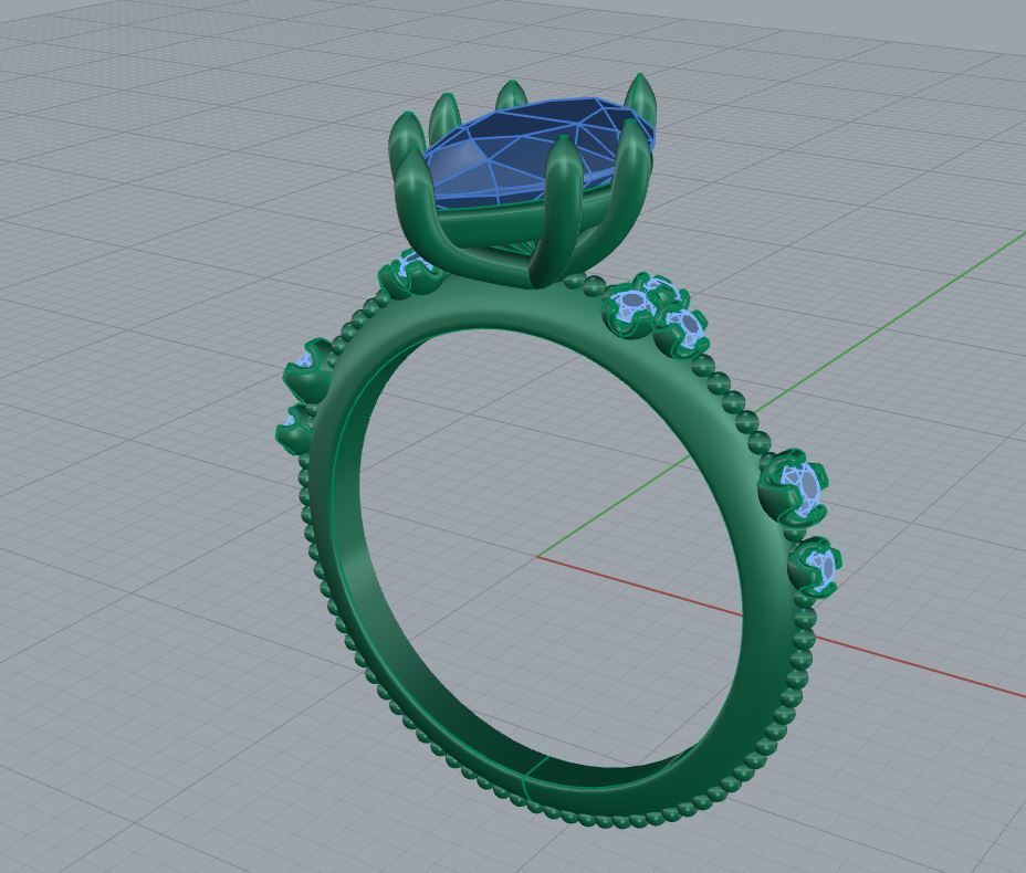 Diamond ring 3D print model_3