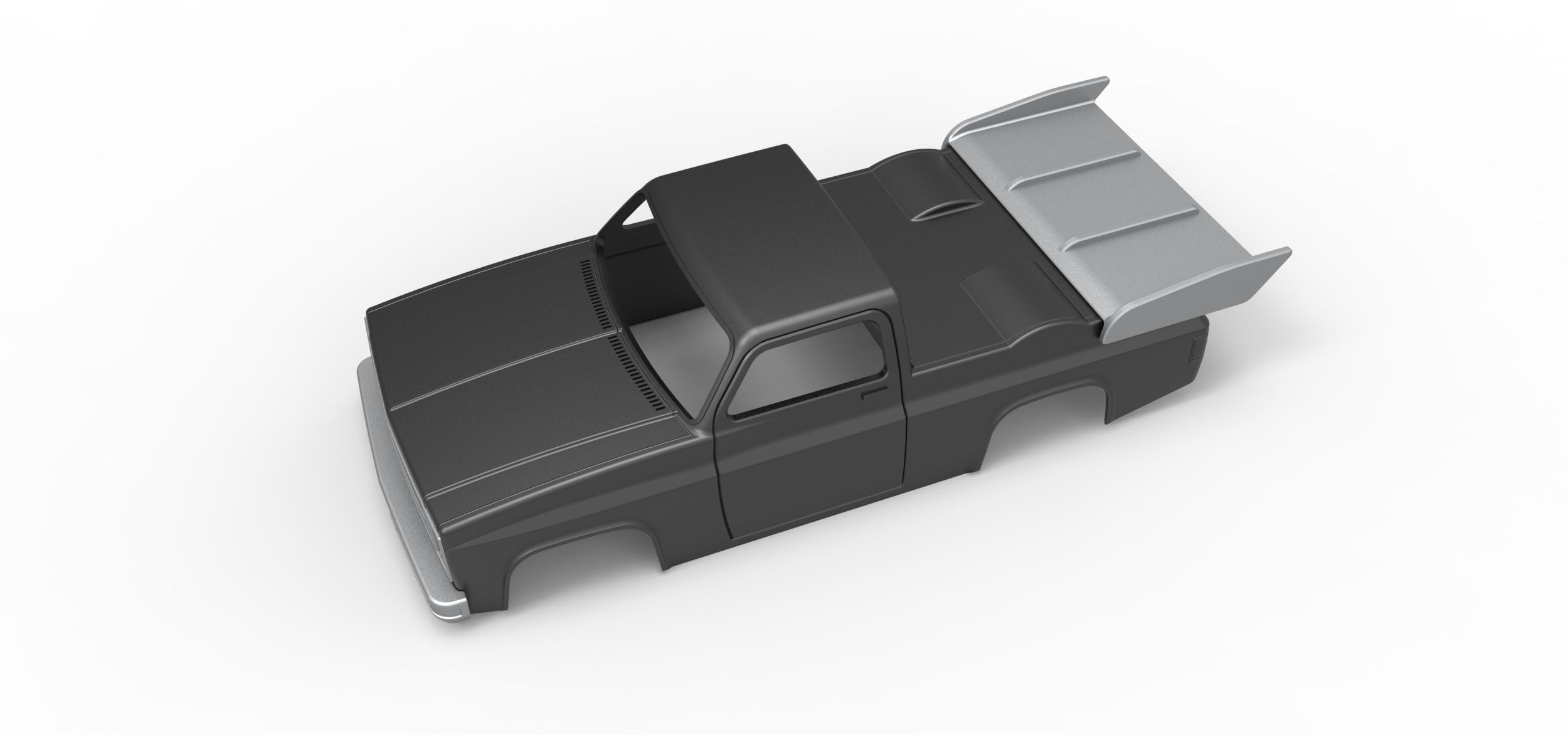 Shell of Dragster truck Scale 1 to 25 3D print model_1