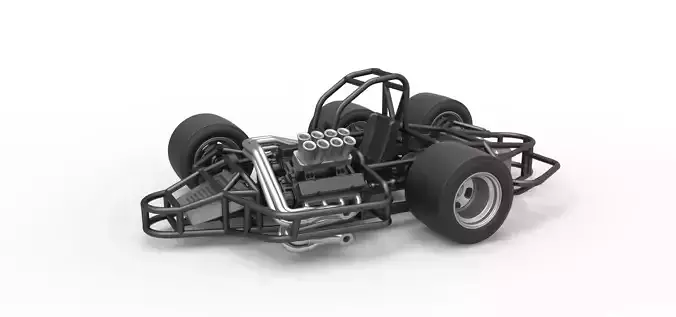 Supermodified 3-to-1 race car Base Scale 1 to 25