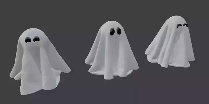 Halloween Cute Ghosts 3D model
