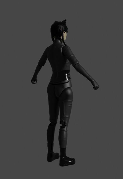 Wednesday Addams Cat Suit - Pre-abbembled Action figure 3D print model_3