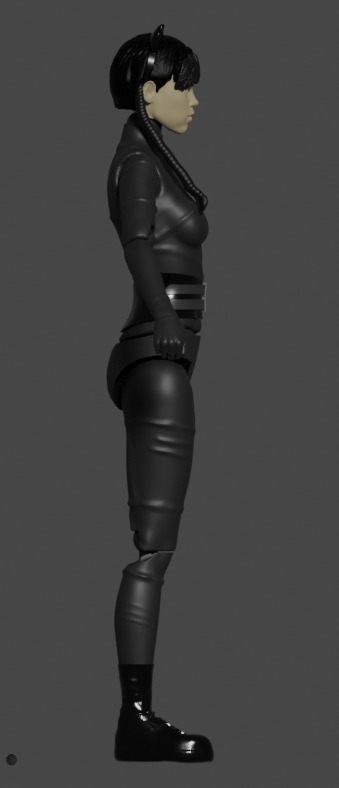 Wednesday Addams Cat Suit - Pre-abbembled Action figure 3D print model_4