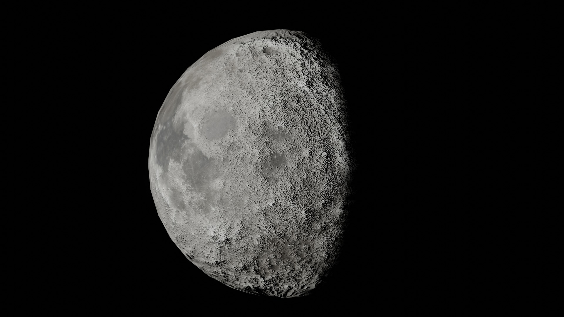 Moon PBR Eevee Lowpoly Low-poly 3D model_1