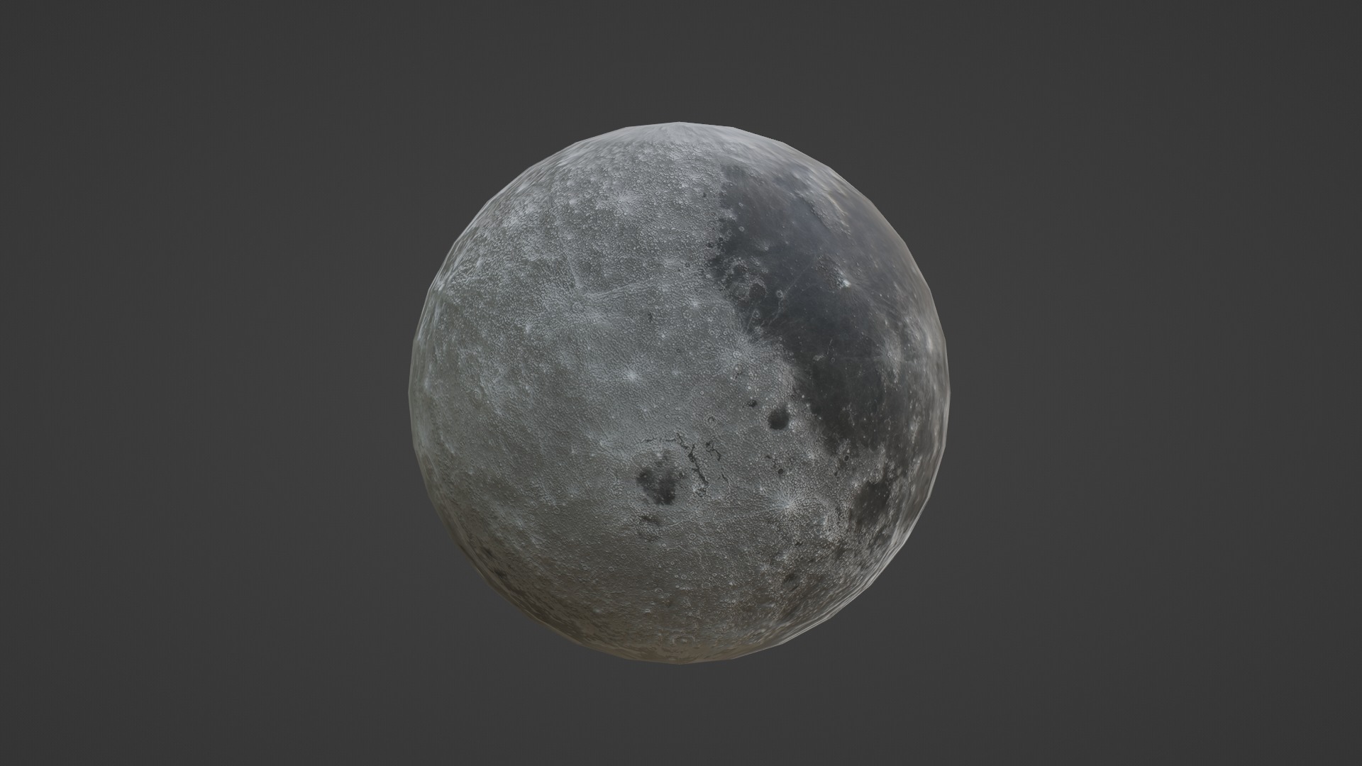 Moon PBR Eevee Lowpoly Low-poly 3D model_7