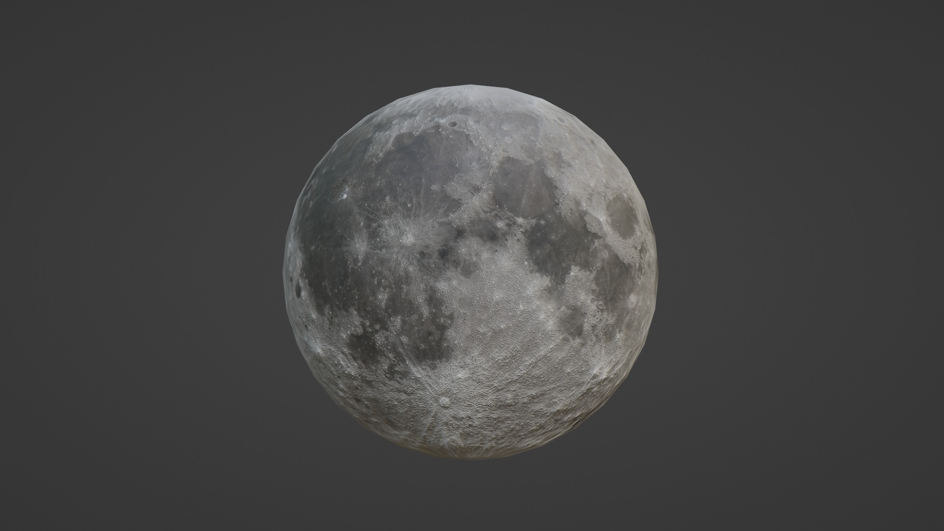 Moon PBR Eevee Lowpoly Low-poly 3D model_4