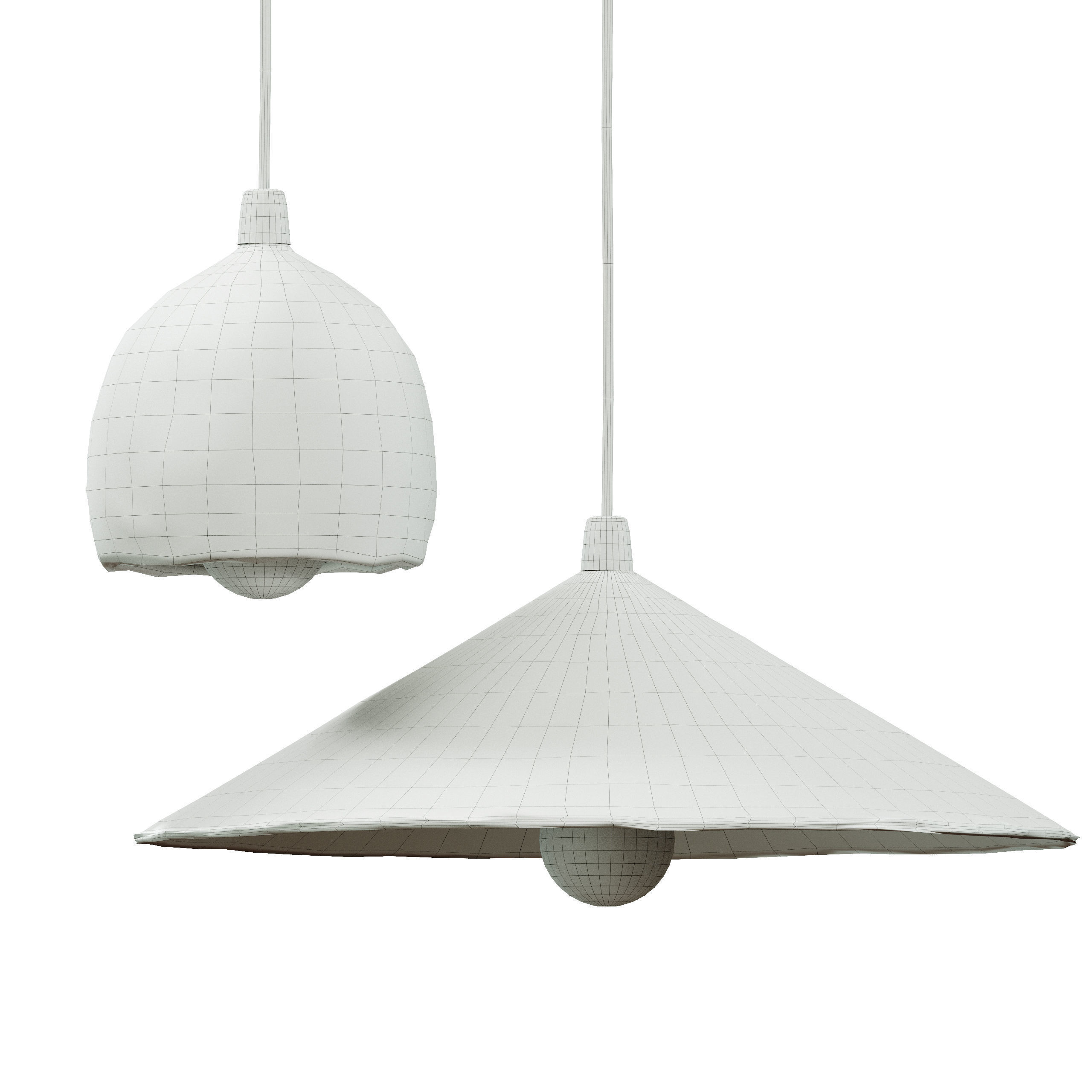 papier-mache ceiling lamp 3D model_7