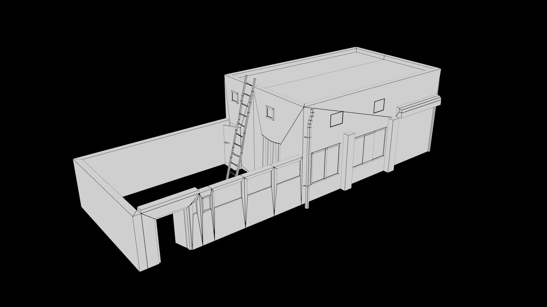 Village House Low-poly 3D model_5