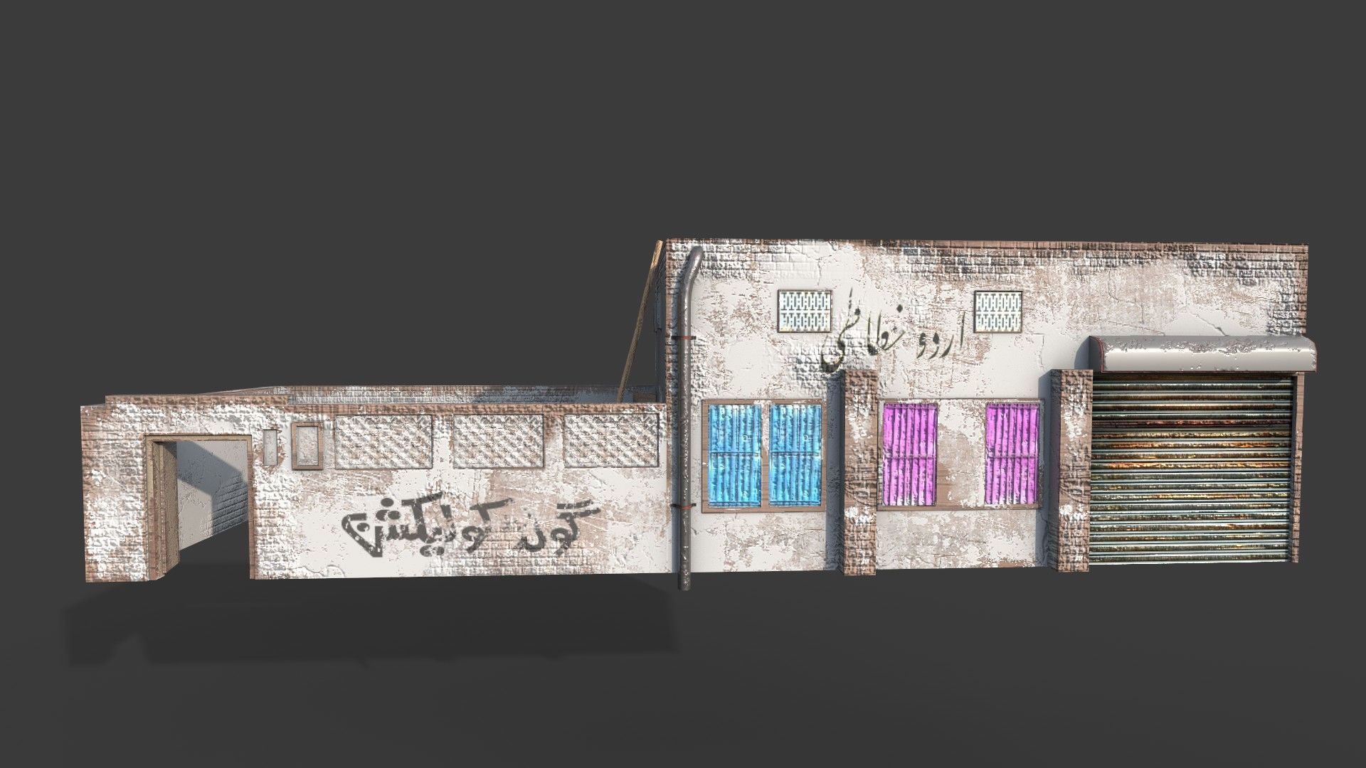 Village House Low-poly 3D model_3