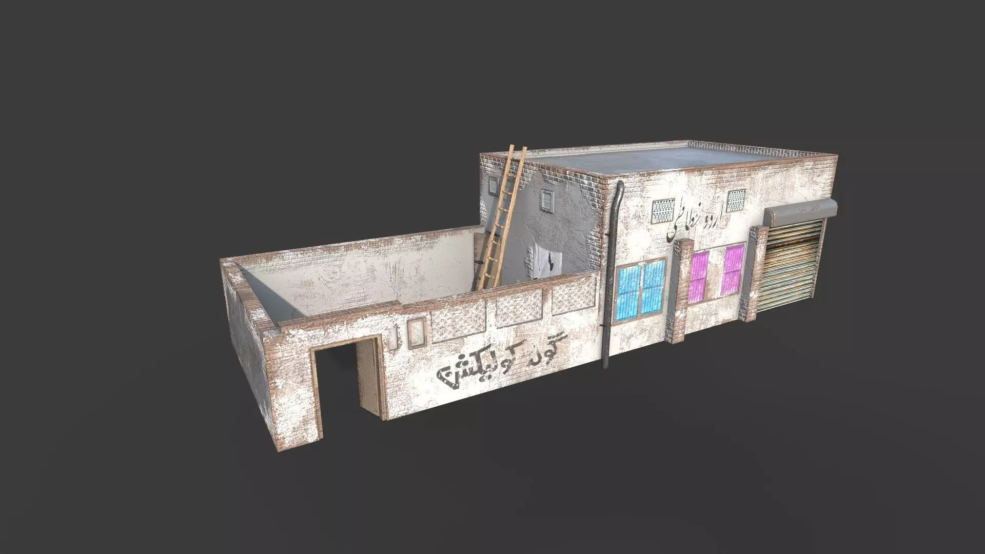 Village House Low-poly 3D model_0