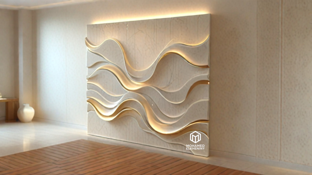 modern panel wall decor set wall relief mural CNC 83  3D model_1