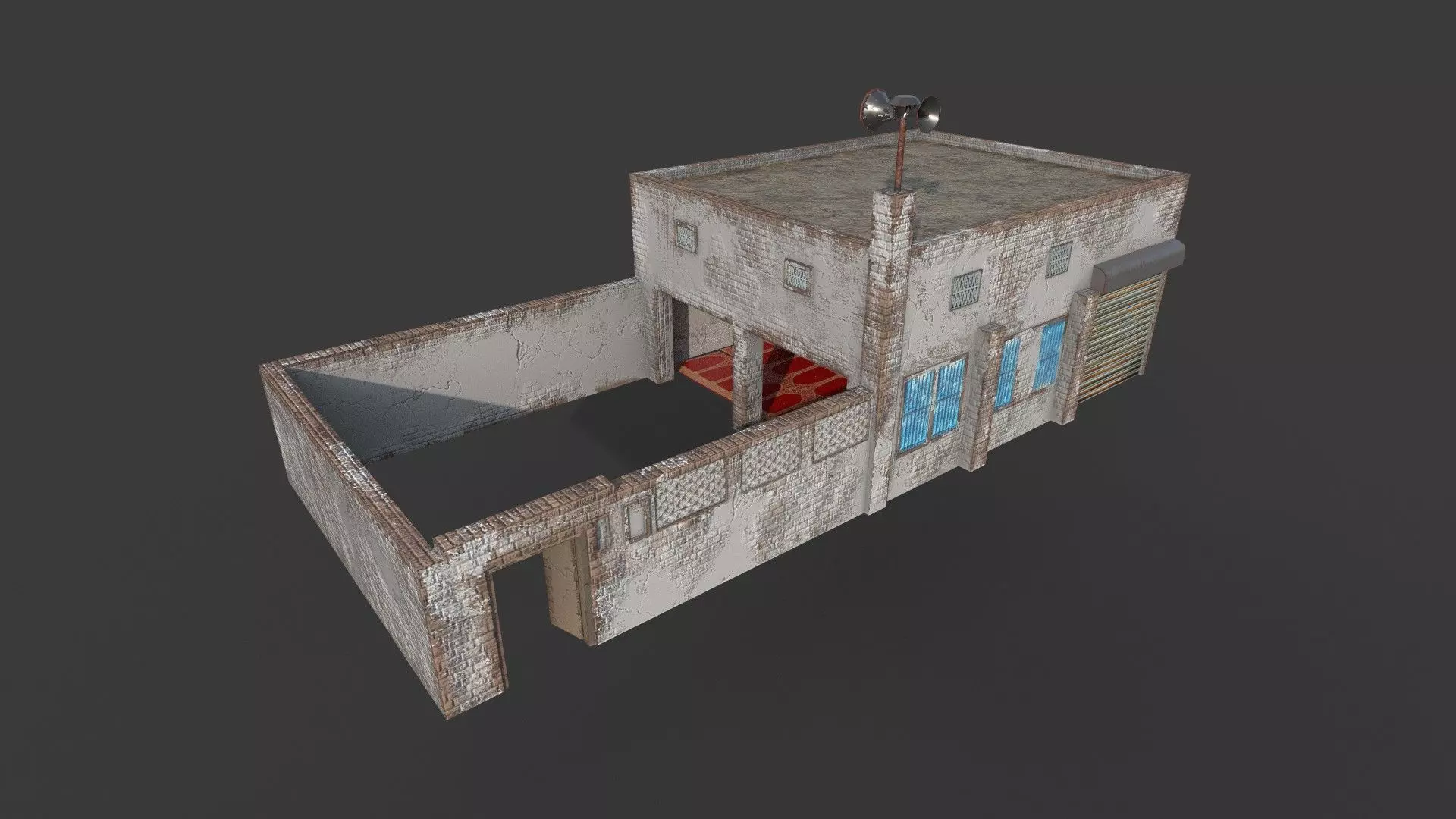 Village Mosque Low-poly 3D model_0