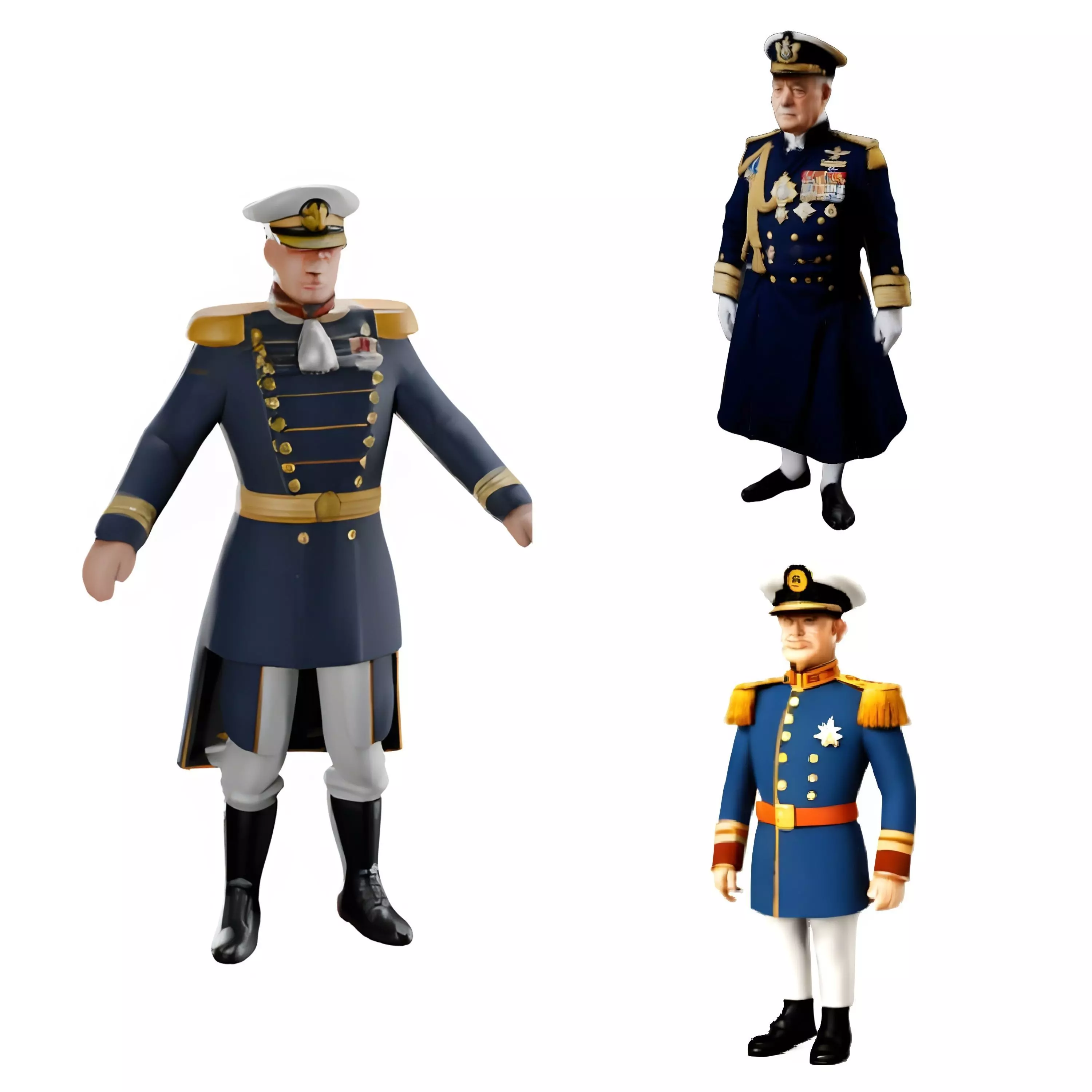 Naval Officer Figurine Collection 3D print model_0