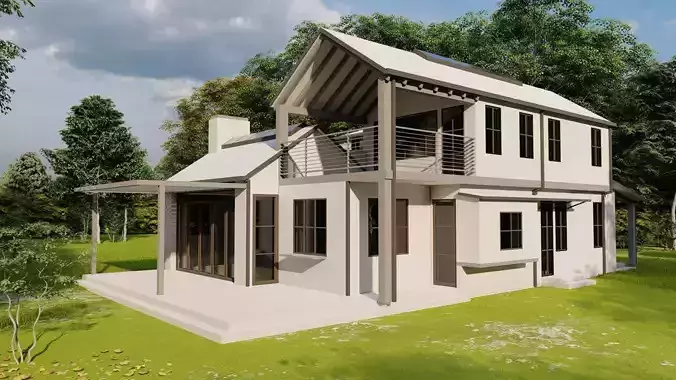 Casa Scene-villa-modern house 3D model