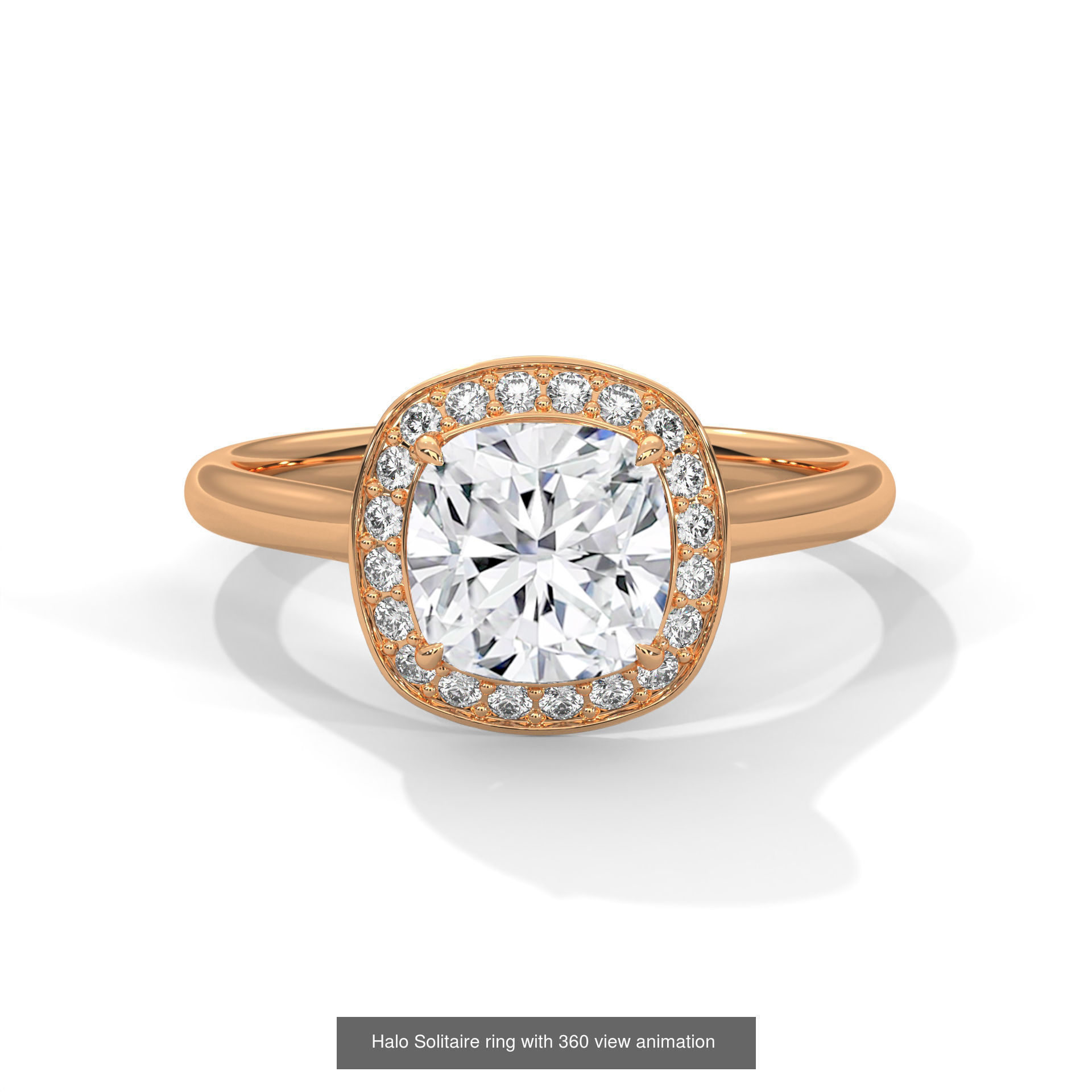 104 Solitaire rings with 360 view animation 3D Model Collection_37
