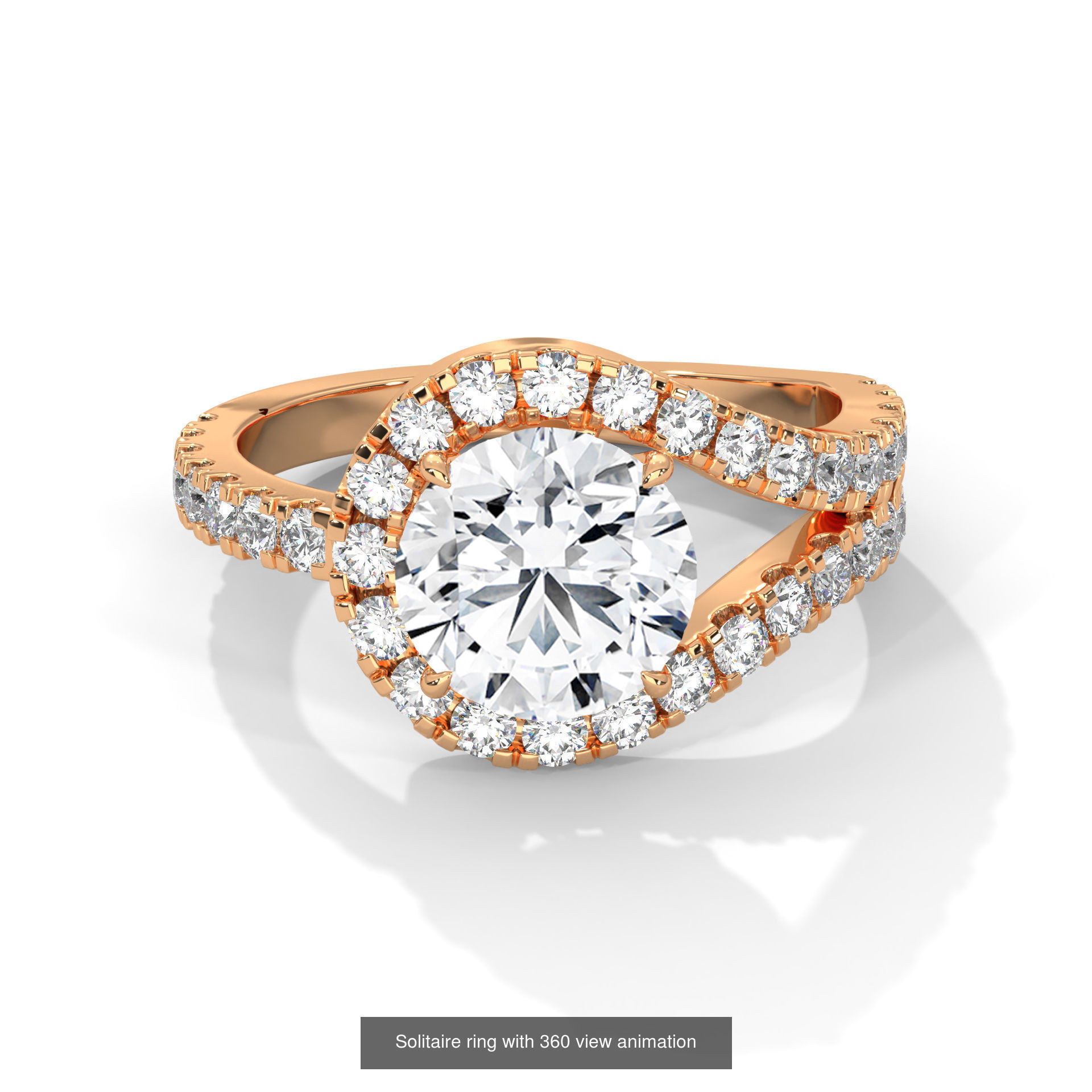 104 Solitaire rings with 360 view animation 3D Model Collection_18