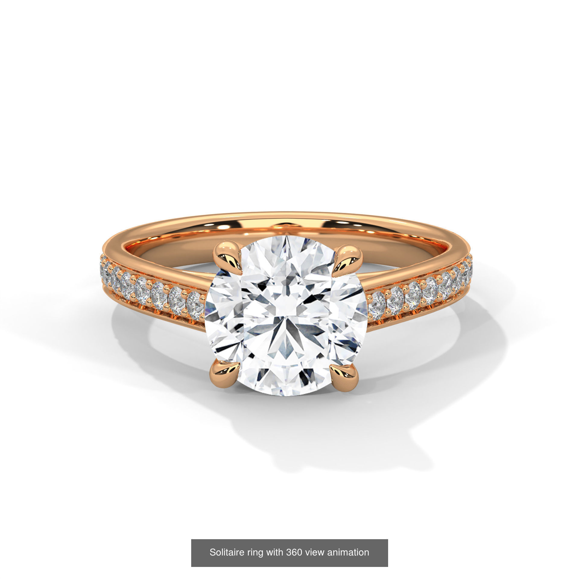 104 Solitaire rings with 360 view animation 3D Model Collection_99