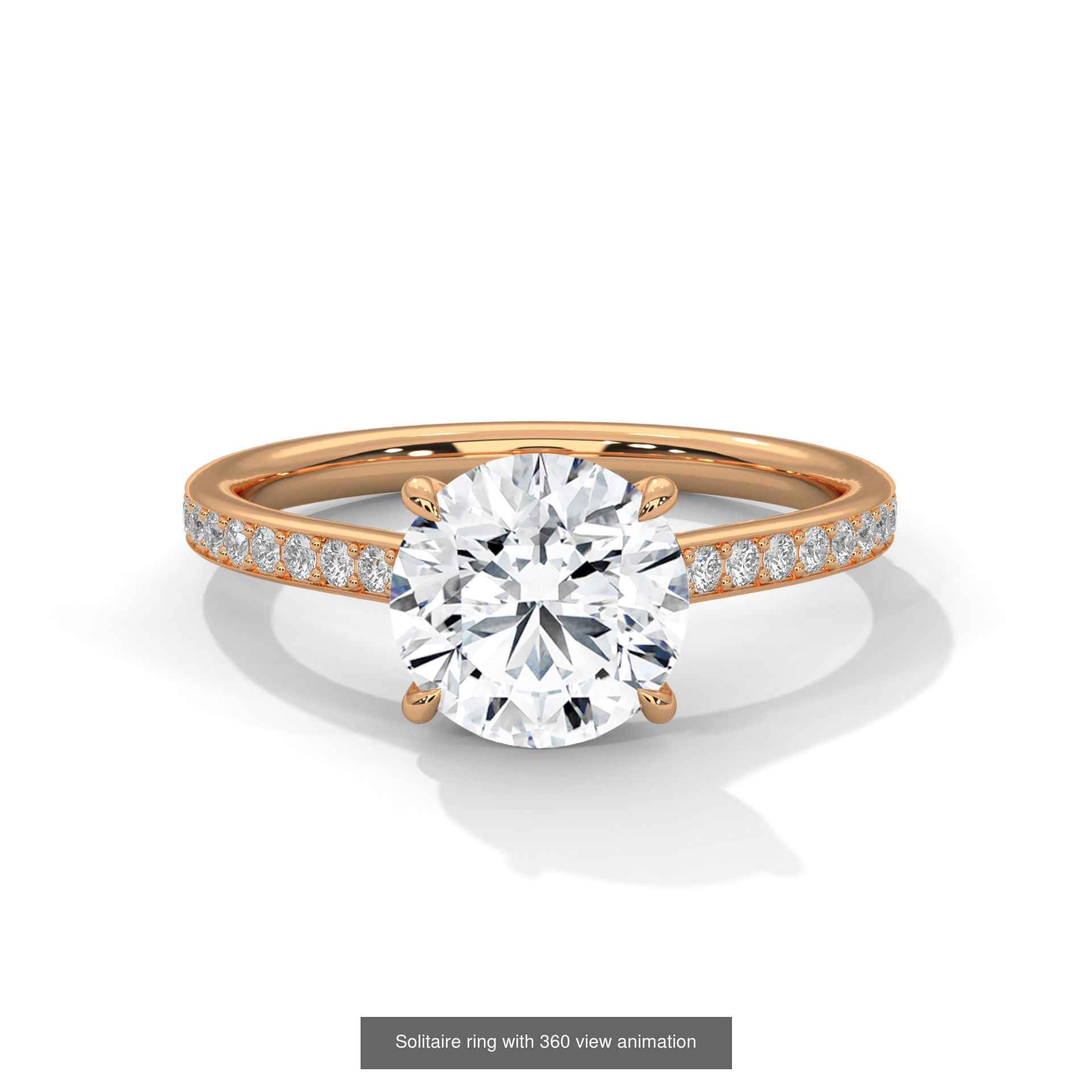 104 Solitaire rings with 360 view animation 3D Model Collection_40