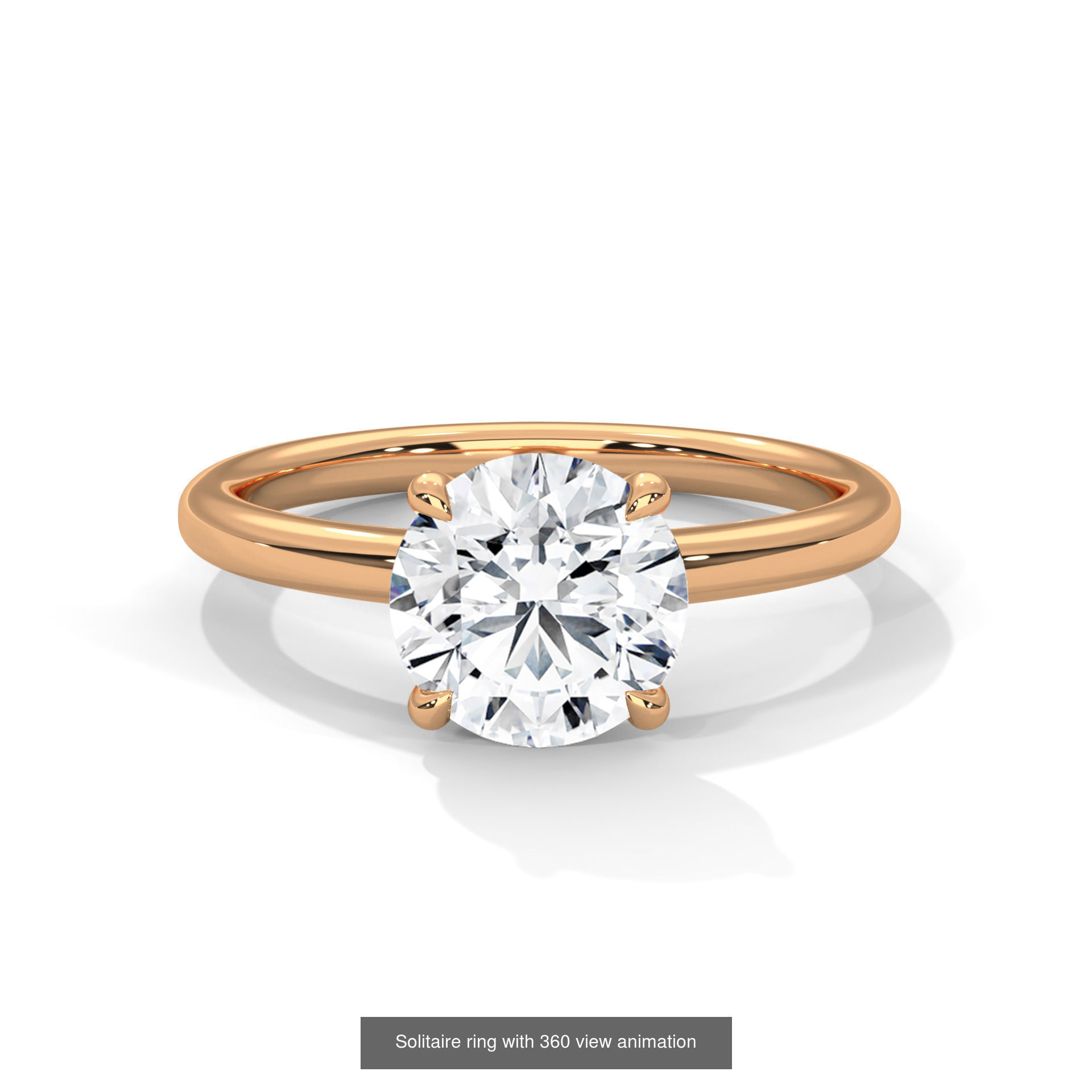 104 Solitaire rings with 360 view animation 3D Model Collection_65
