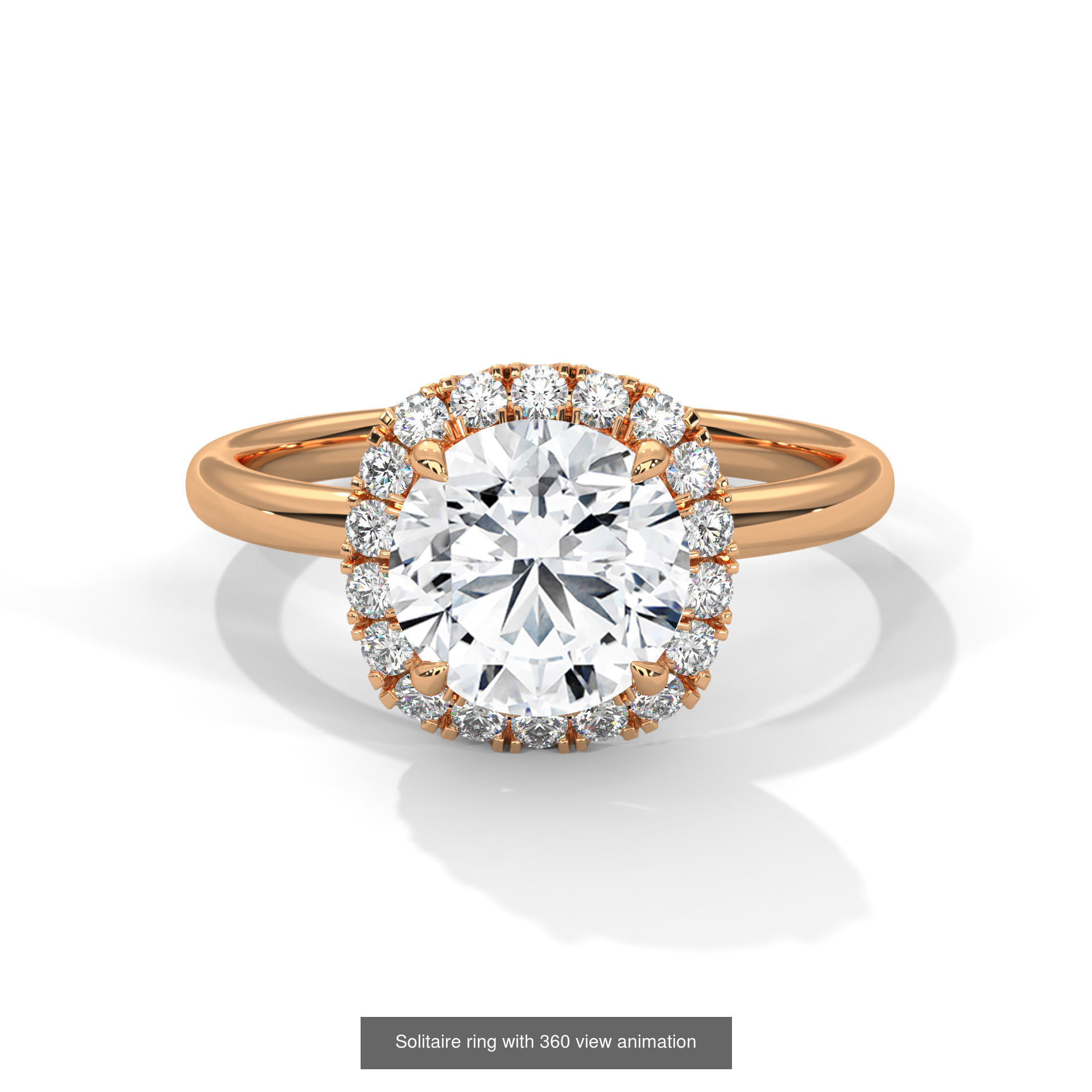104 Solitaire rings with 360 view animation 3D Model Collection_12