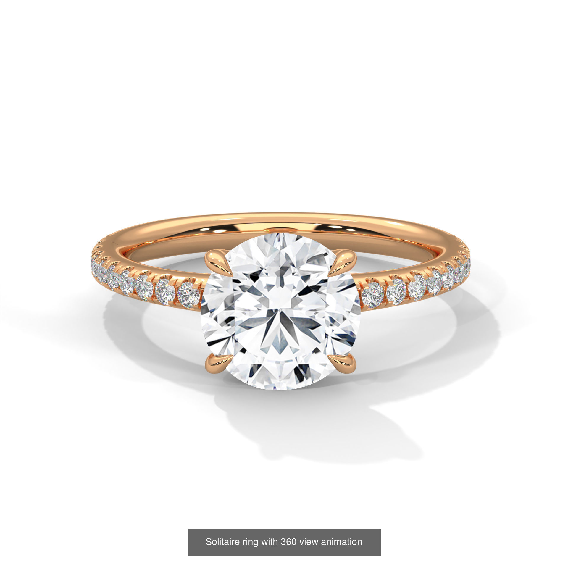 104 Solitaire rings with 360 view animation 3D Model Collection_9