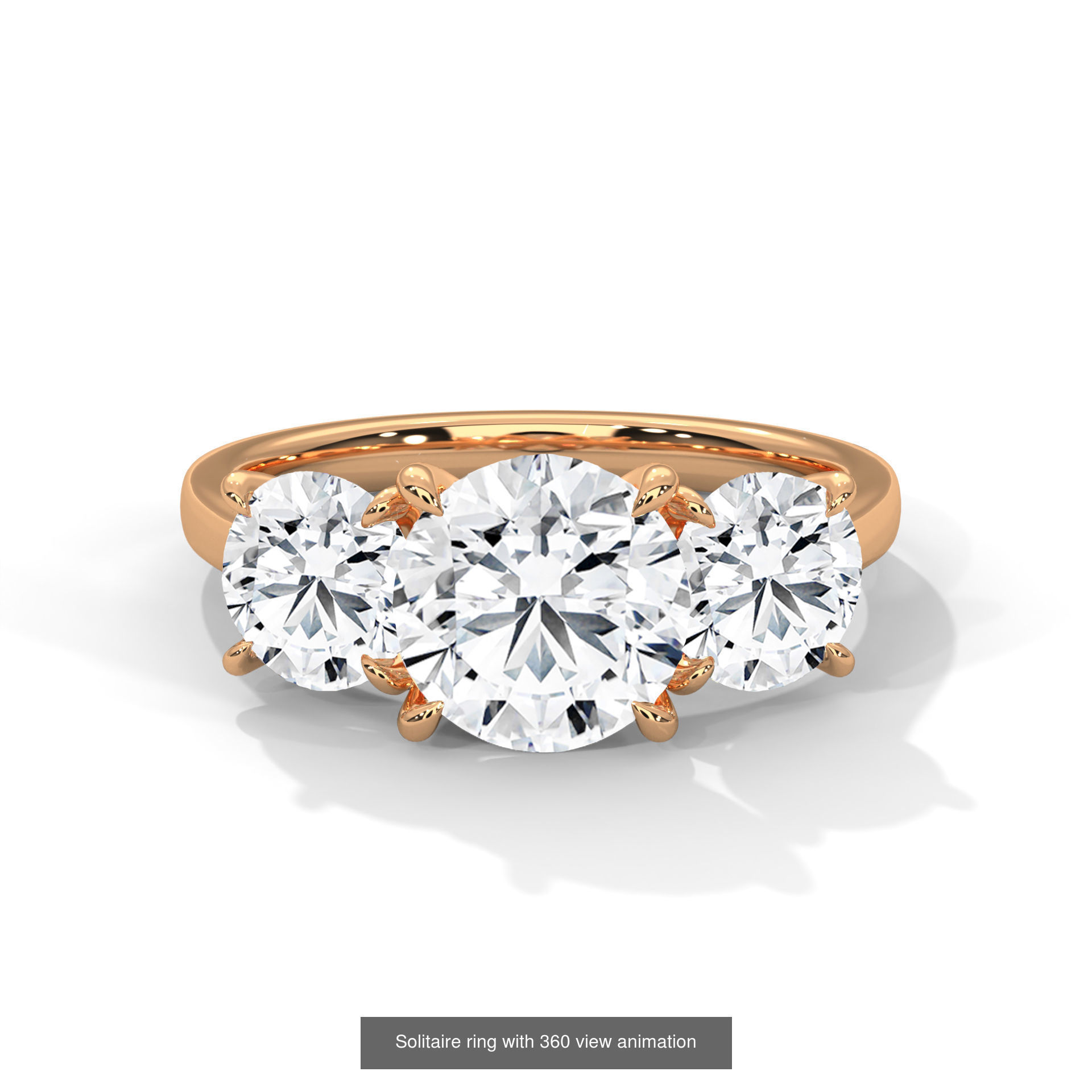 104 Solitaire rings with 360 view animation 3D Model Collection_20