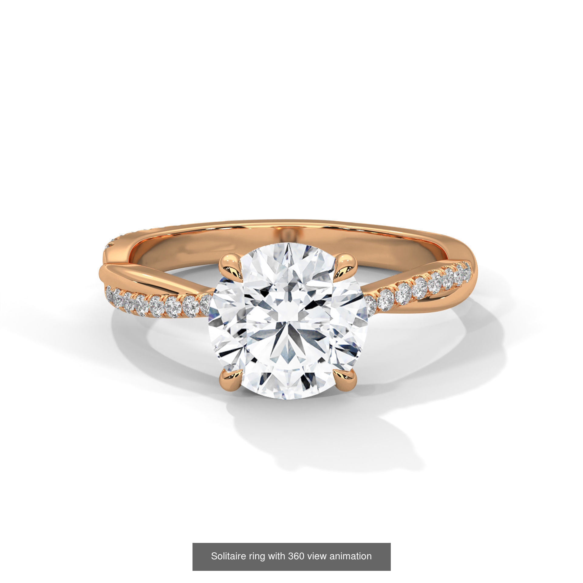 104 Solitaire rings with 360 view animation 3D Model Collection_75