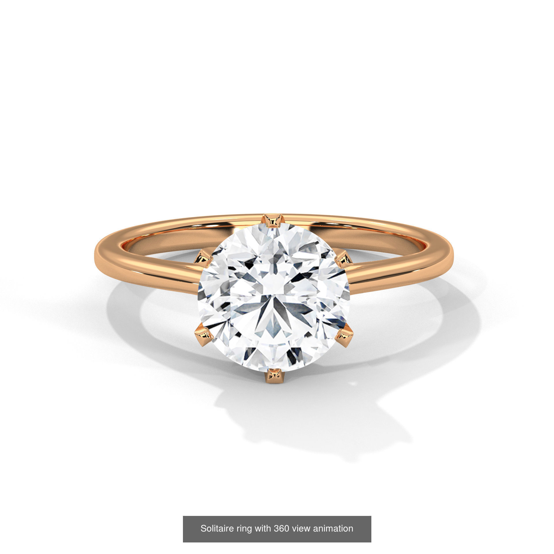 104 Solitaire rings with 360 view animation 3D Model Collection_67