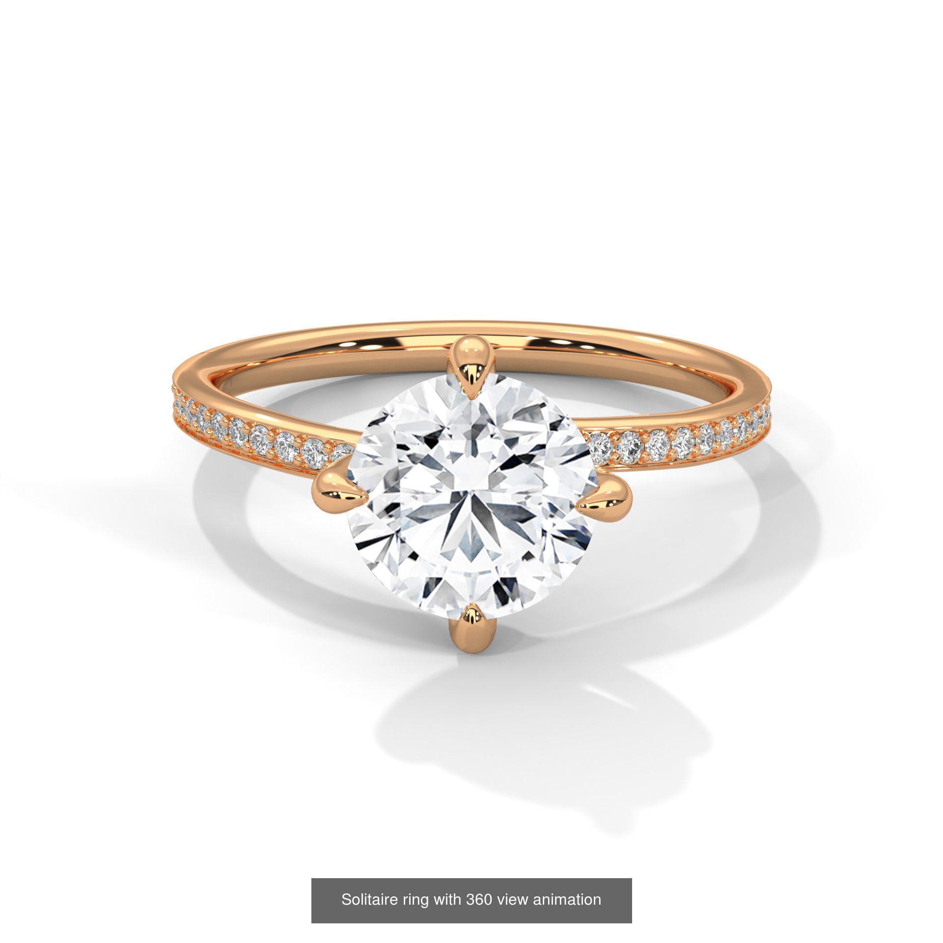 104 Solitaire rings with 360 view animation 3D Model Collection_69
