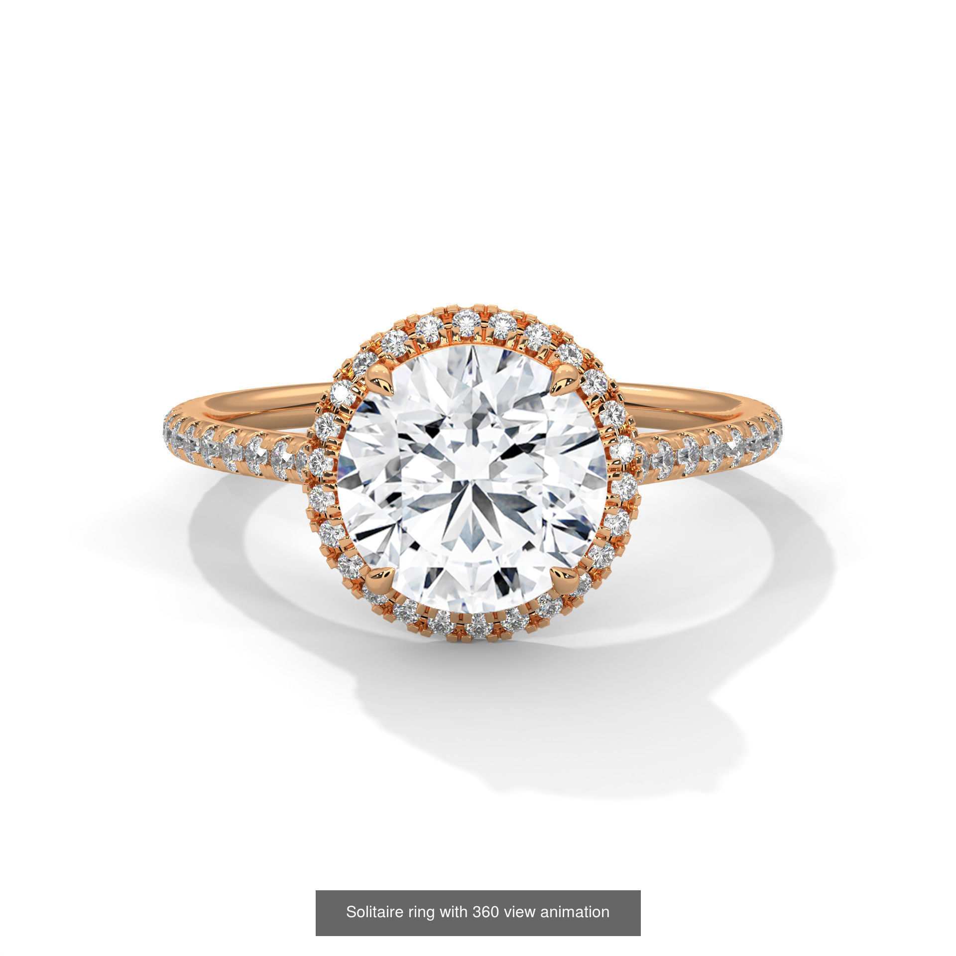 104 Solitaire rings with 360 view animation 3D Model Collection_62