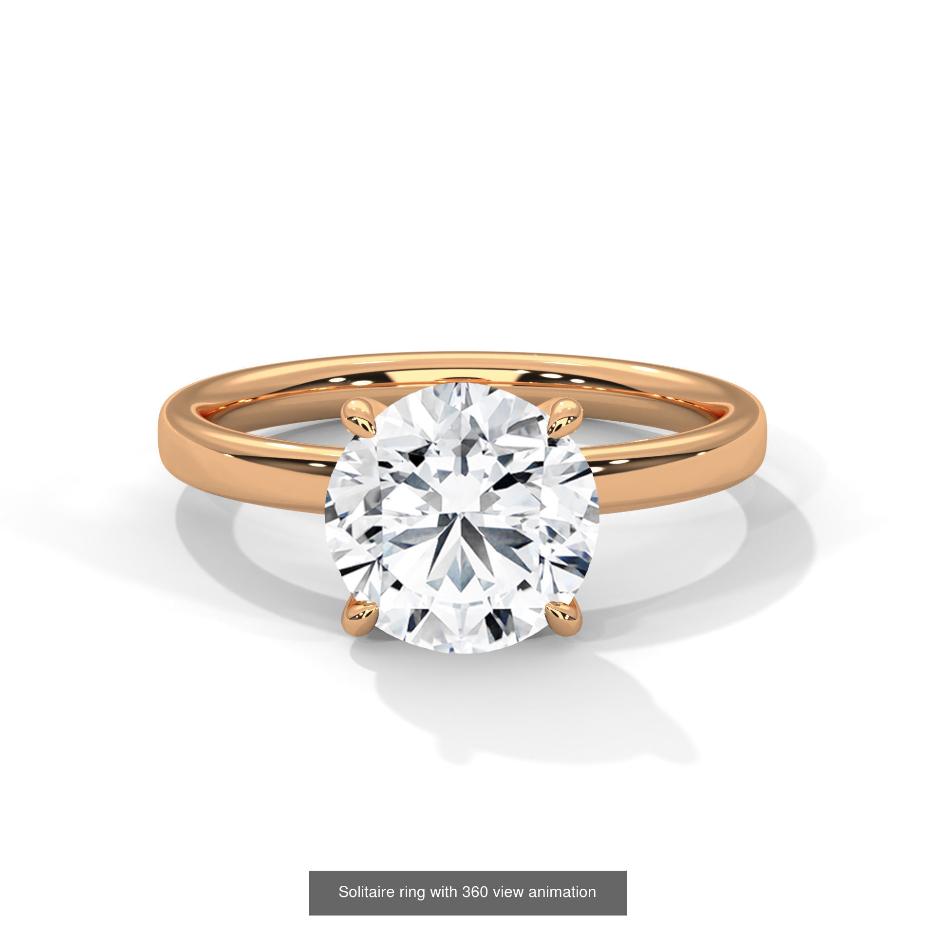 104 Solitaire rings with 360 view animation 3D Model Collection_23