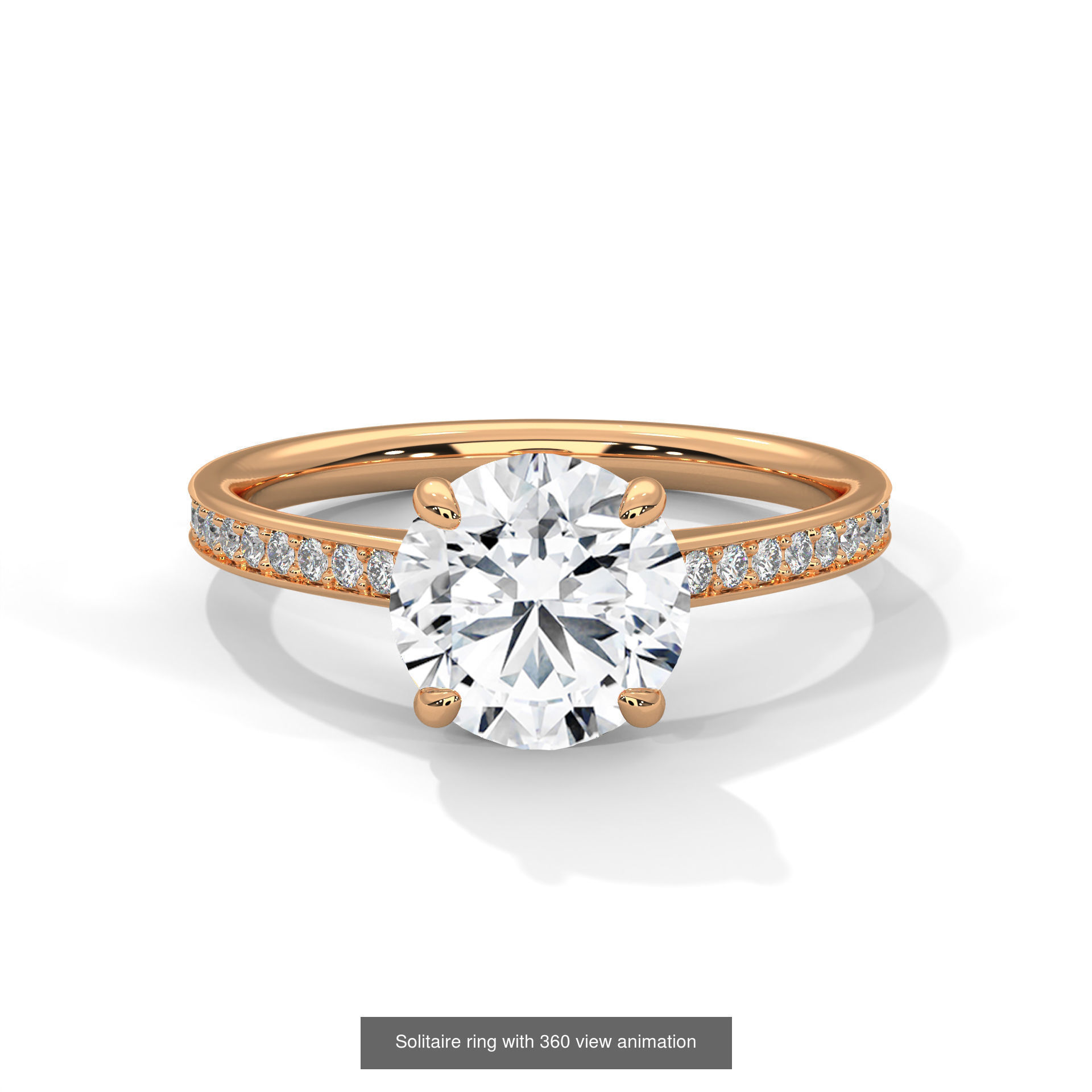 104 Solitaire rings with 360 view animation 3D Model Collection_63