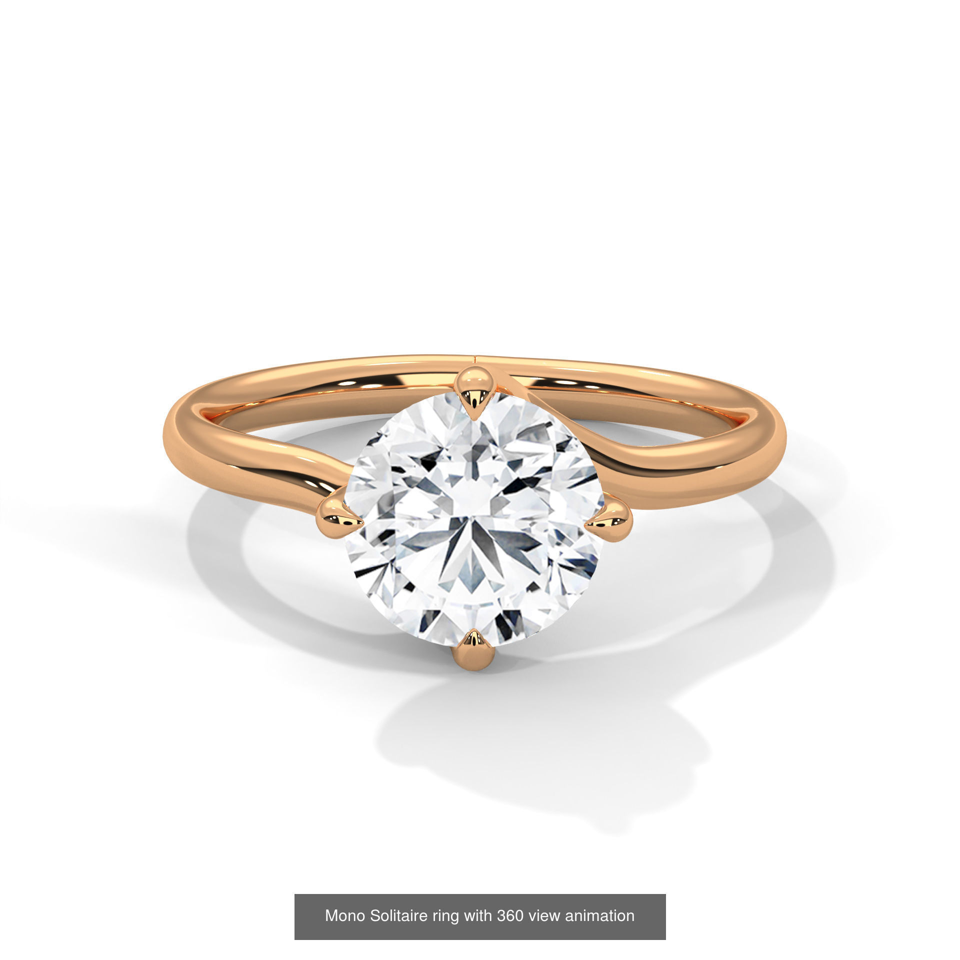 104 Solitaire rings with 360 view animation 3D Model Collection_77